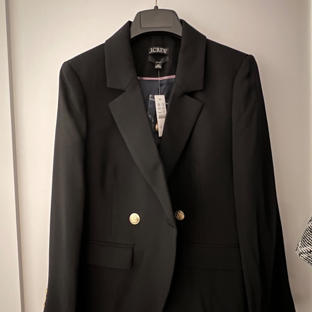 10P NWT J Crew black Devon blazer in Italian city wool blend